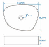 Orca Black and White Counter Top Basin 410mm