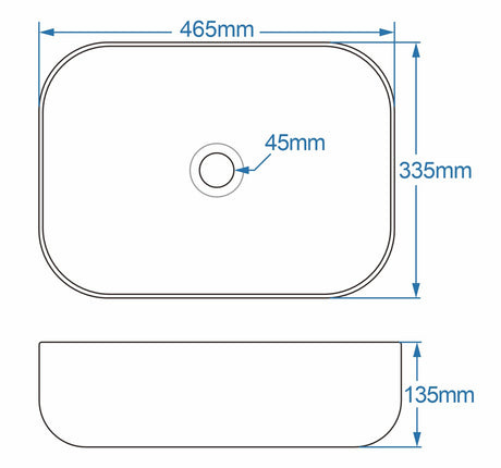 Orca Black and White Oval Counter Top Basin 355mm