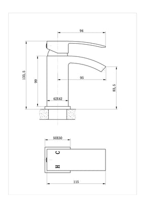 Neptune Chrome Modern Basin Mixer Tap