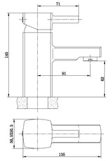 Newport Chrome Square Basin Mixer Tap