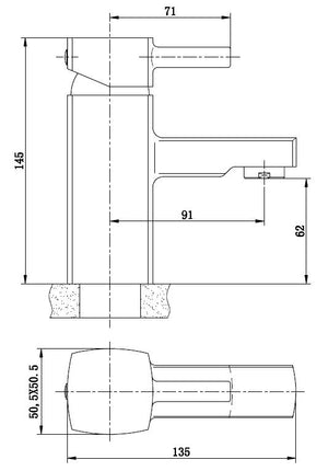 Newport Chrome Square Basin Mixer Tap