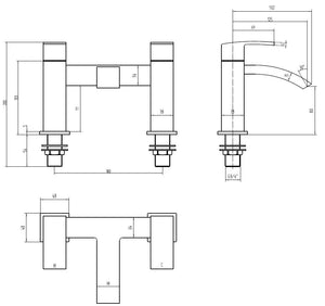 Neptune Matt Black Bath Filler Tap