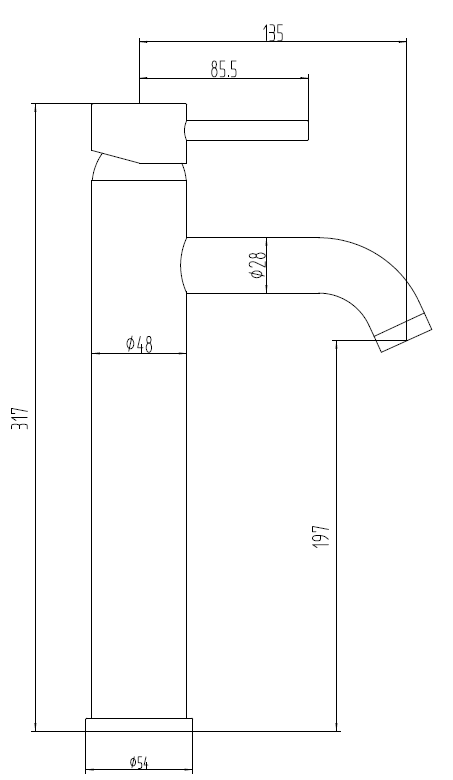 Enzo Chrome High Rise Basin Mixer Tap