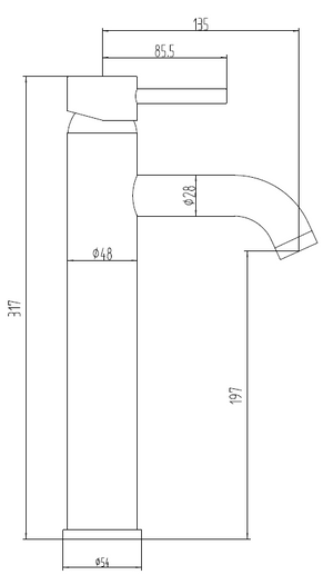 Enzo Chrome High Rise Basin Mixer Tap