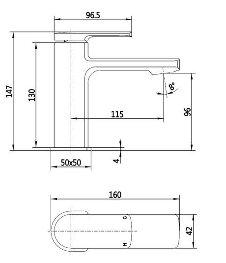 Noa Brushed Brass Basin Mixer Tap