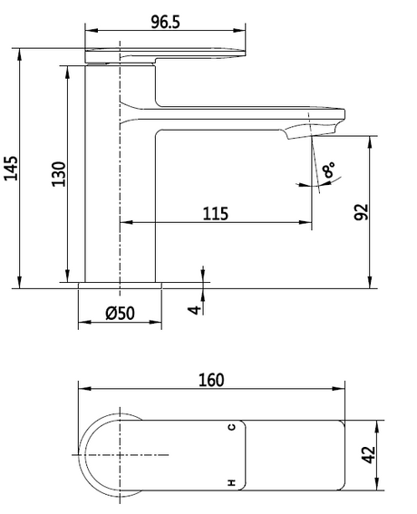 Hazel Brushed Brass Basin Mixer Tap