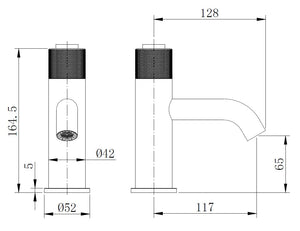 Bronte Matt Black Round Push Button Basin Mixer Tap