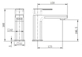 Kobe Matt Black Square Basin Mixer Tap