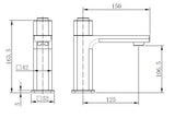 Kobe Brushed Brass Square Push Button Basin Mixer Tap