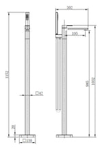Kobe Chrome Square Freestanding Bath Shower Mixer Tap