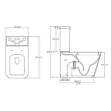 Technical drawing of a product with dimensions and details
