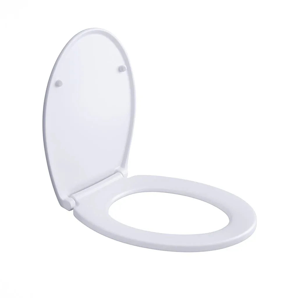 White toilet seat on a white background