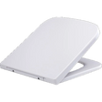 White toilet seat cover on a white background