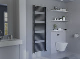Primo Anthracite Straight Heated Towel Rail 720x600mm