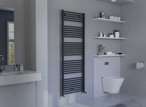 Primo Anthracite Straight Heated Towel Rail 720x600mm