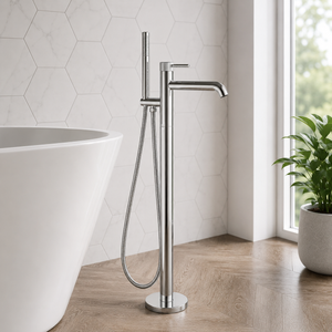 Bronte Chrome Round Freestanding Bath Shower Mixer Tap