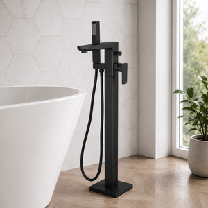 Aurora Black Freestanding Bath Shower Mixer Tap