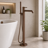 Bronte Brushed Bronze Round Freestanding Bath Shower Mixer Tap