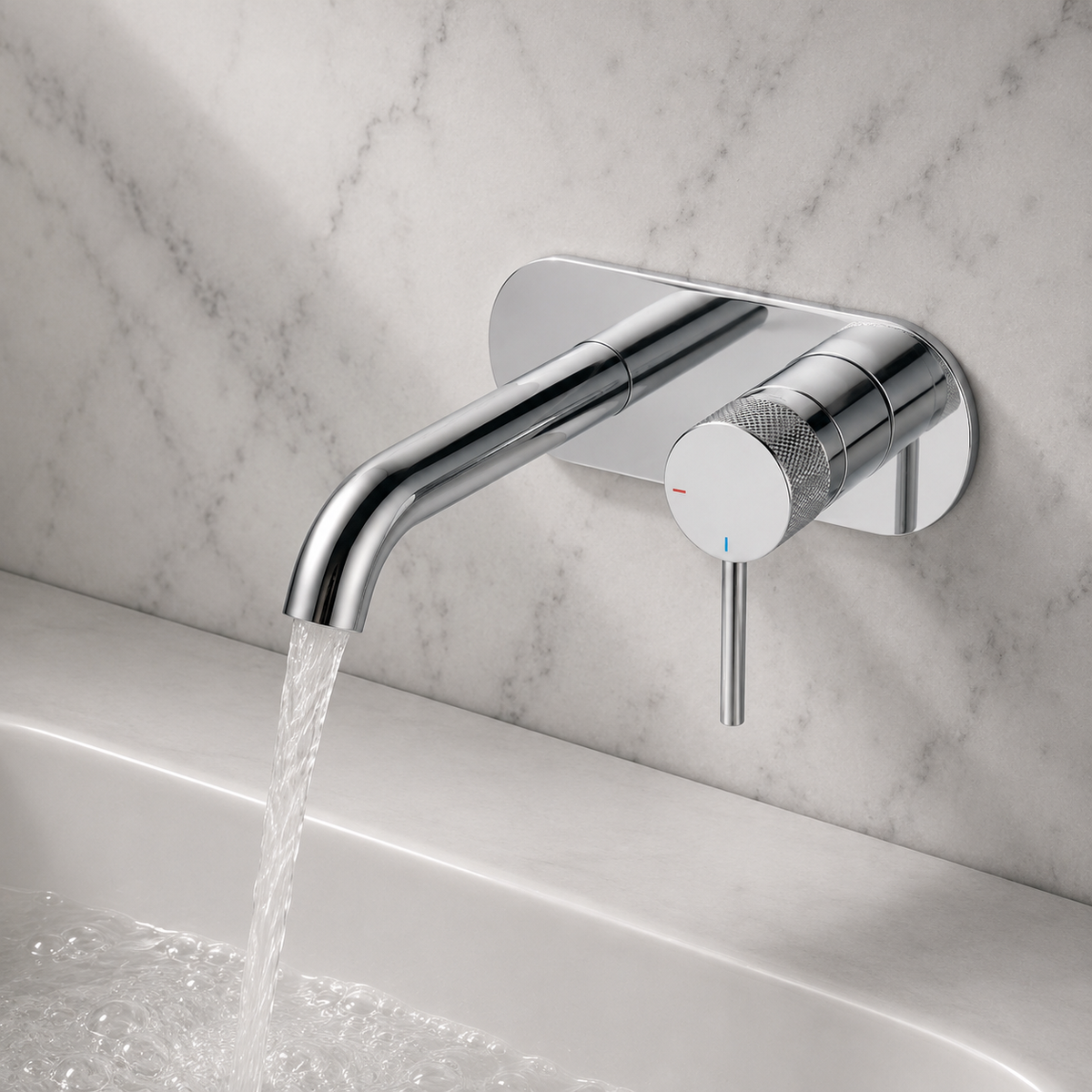 Bronte Chrome Round Wall Mounted Basin Mixer Tap
