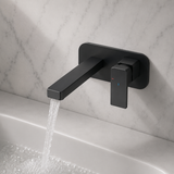 Kobe Matt Black Square Wall Mounted Basin Mixer Tap