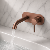 Bronte Brushed Bronze Round Wall Mounted Basin Mixer Tap