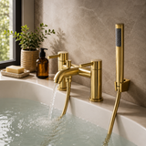 Enzo Brushed Brass Bath Filler & Handheld Shower