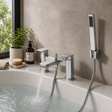 Aurora Chrome Bath Filler & Handheld Shower
