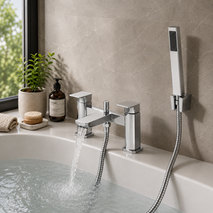 Aurora Chrome Bath Filler & Handheld Shower