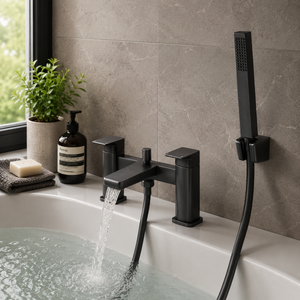 Aurora Gunmetal Grey Bath Filler & Handheld Shower