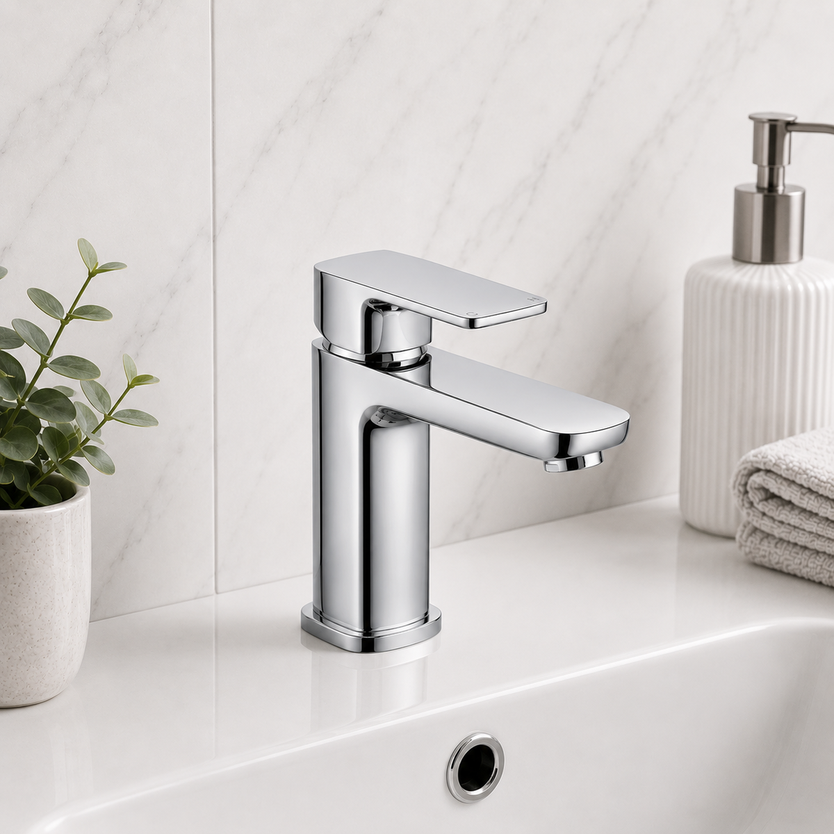 Aurora Chrome Basin Mixer Tap