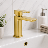 Aurora Brushed Brass Basin Mixer Tap