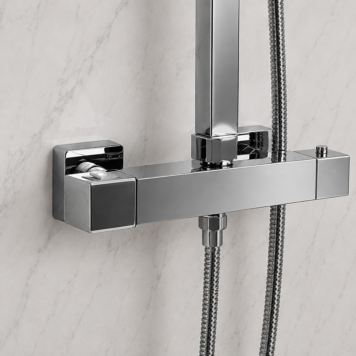 Nova Premium Chrome Square Thermostatic Shower Set