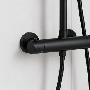 Nova Premium Black Round Thermostatic Shower Set