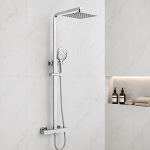 Nova Premium Chrome Square Thermostatic Shower Set