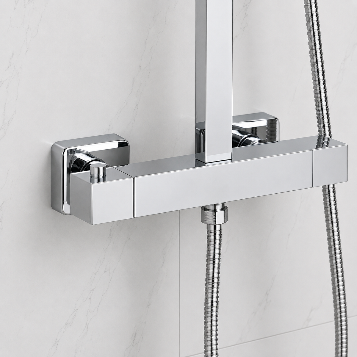 Nova Premium Chrome Square Thermostatic Shower Set