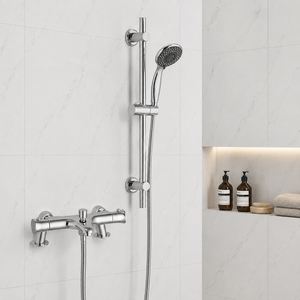 Nova Premium Chrome Thermostatic Bath Shower Mixer Riser Kit