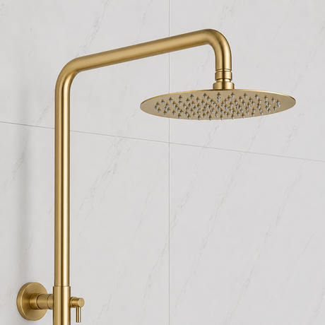 Nova Premium Brushed Brass Round Thermostatic Shower Set