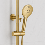 Nova Premium Brushed Brass Round Thermostatic Shower Set