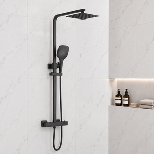 Nova Premium Black Square Thermostatic Shower Set