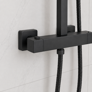 Nova Premium Black Square Thermostatic Shower Set