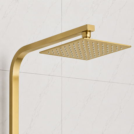 Nova Premium Brushed Brass Square Thermostatic Shower Set