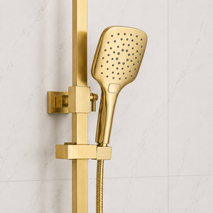 Nova Premium Brushed Brass Square Thermostatic Shower Set