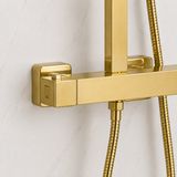 Nova Premium Brushed Brass Square Thermostatic Shower Set