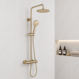 Nova Premium Brushed Brass Round Thermostatic Shower Set