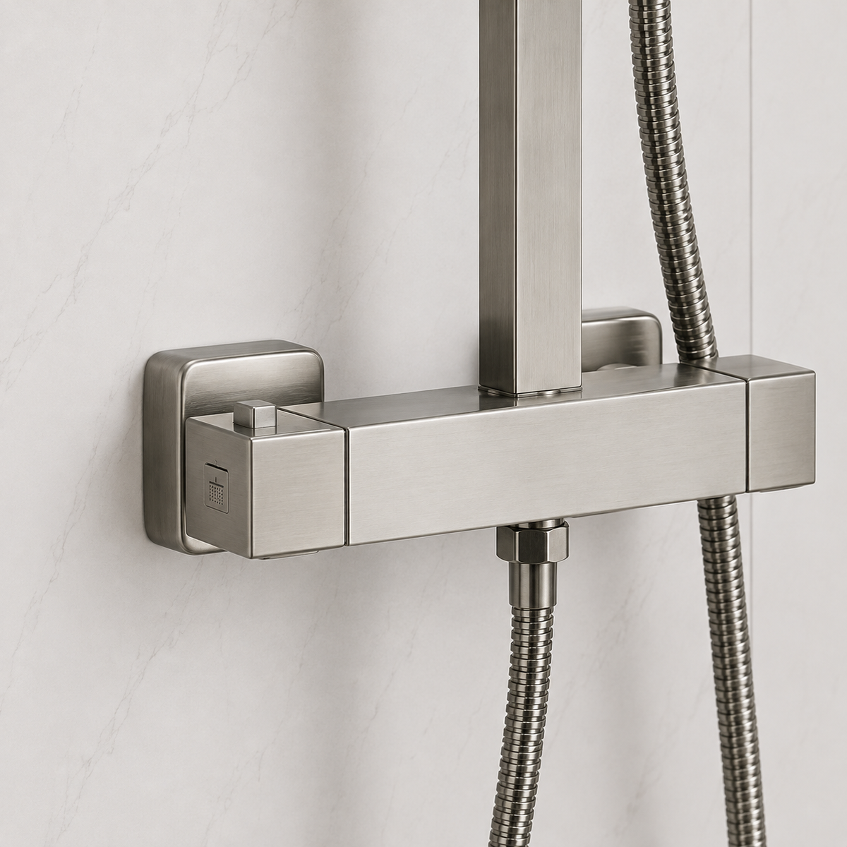 Nova Premium Gunmetal Grey Square Thermostatic Shower Set