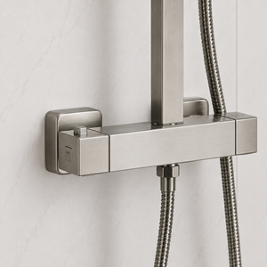 Nova Premium Gunmetal Grey Square Thermostatic Shower Set