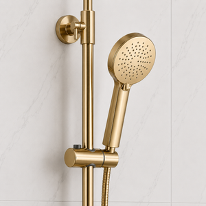 Nova Premium Brushed Brass Round Thermostatic Shower Set