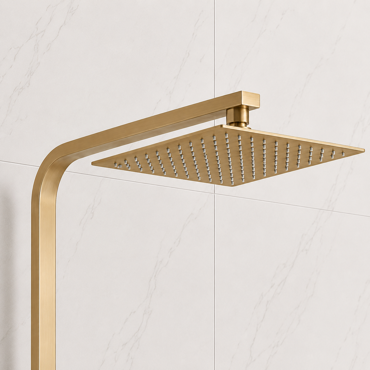 Nova Premium Brushed Brass Square Thermostatic Shower Set