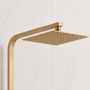 Nova Premium Brushed Brass Square Thermostatic Shower Set
