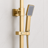 Nova Premium Brushed Brass Square Thermostatic Shower Set